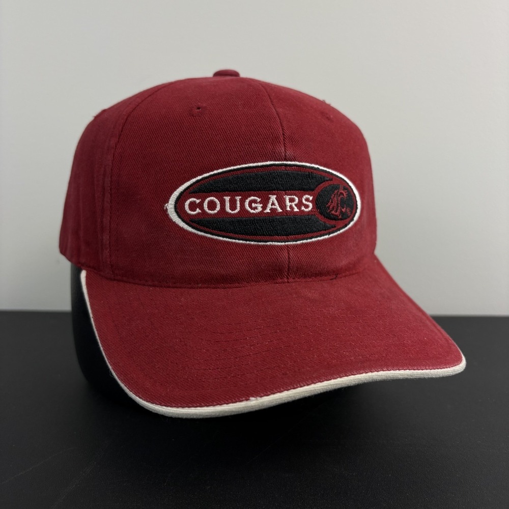 Vintage Y2K Washington State Cougars WSU Dad Hat Crimson Cap Snapback Adjustable